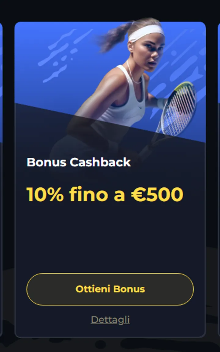 Bonus cashback 10pct fino a eur500