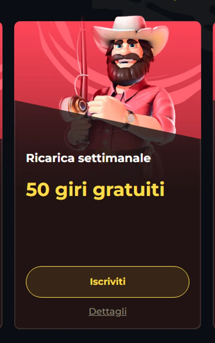 Ricarica settimanale 50 giri gratuiti